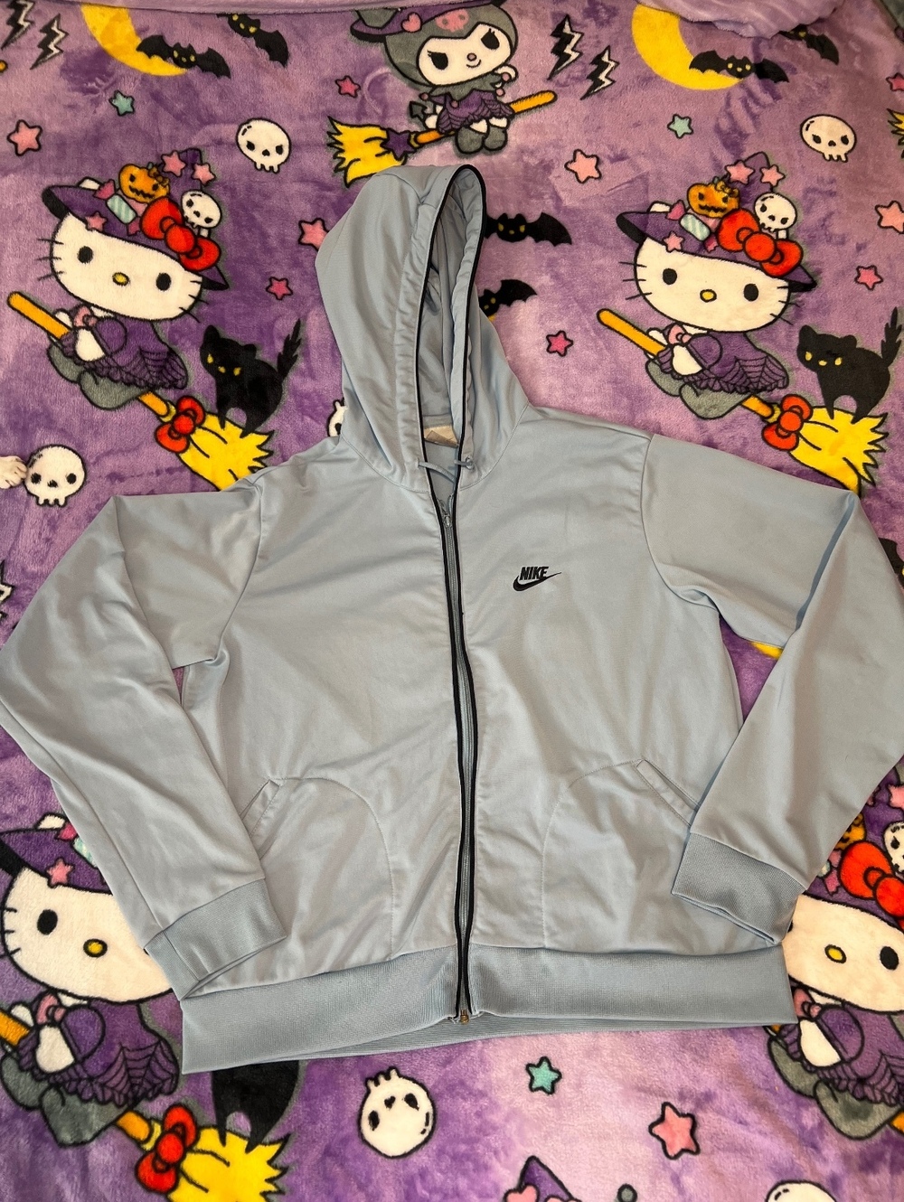 Nike Women’s Gray Hooded Full-Zip Jacket L 12-14